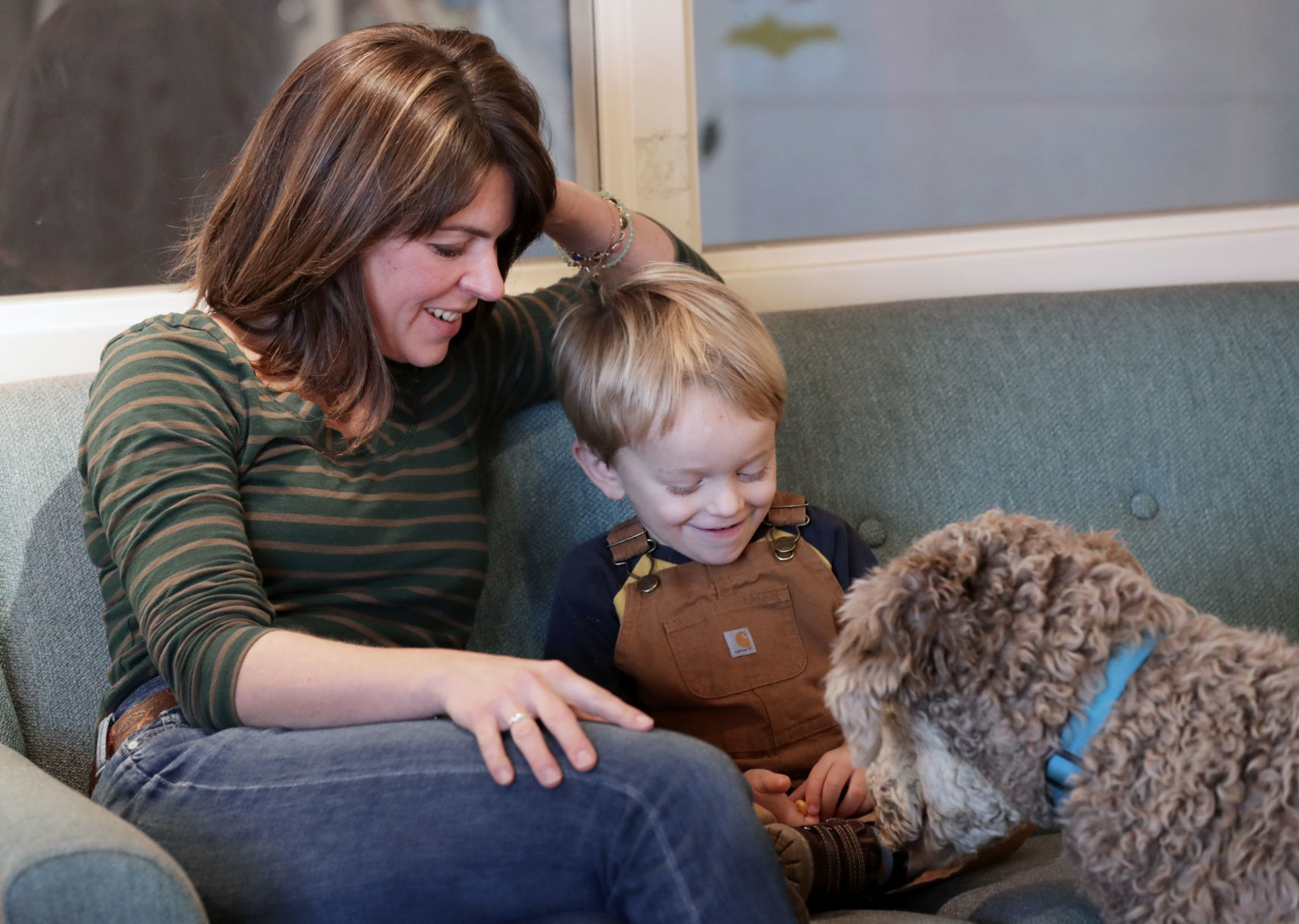 Taryn with son and dog